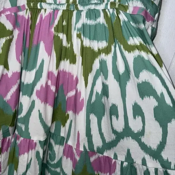 Sheridan French Women’s Eloise Maxi Dress Tulip Okay Print Teal Pink Size Small - Picture 8 of 10